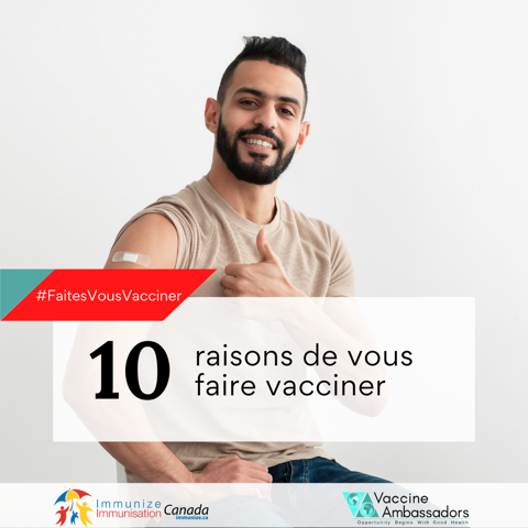 10 raisons de vous faire vacciner - image pour médias sociaux (titre) - Facebook et Instagram
