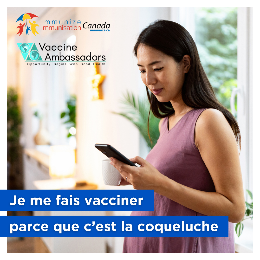 Je me fais vacciner parce que c'est la coqueluche
