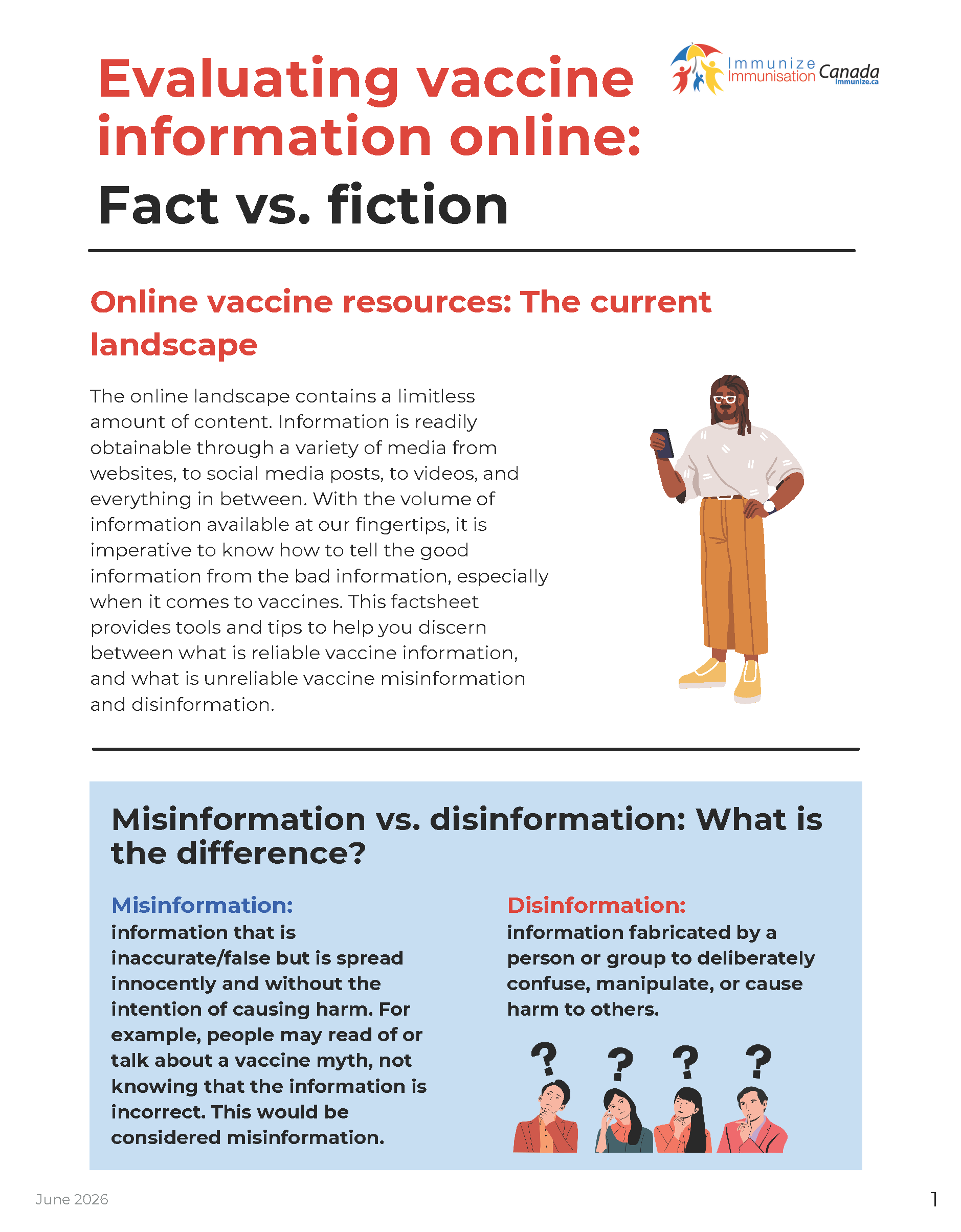 Evaluating vaccine information online: Fact vs. fiction (factsheet)