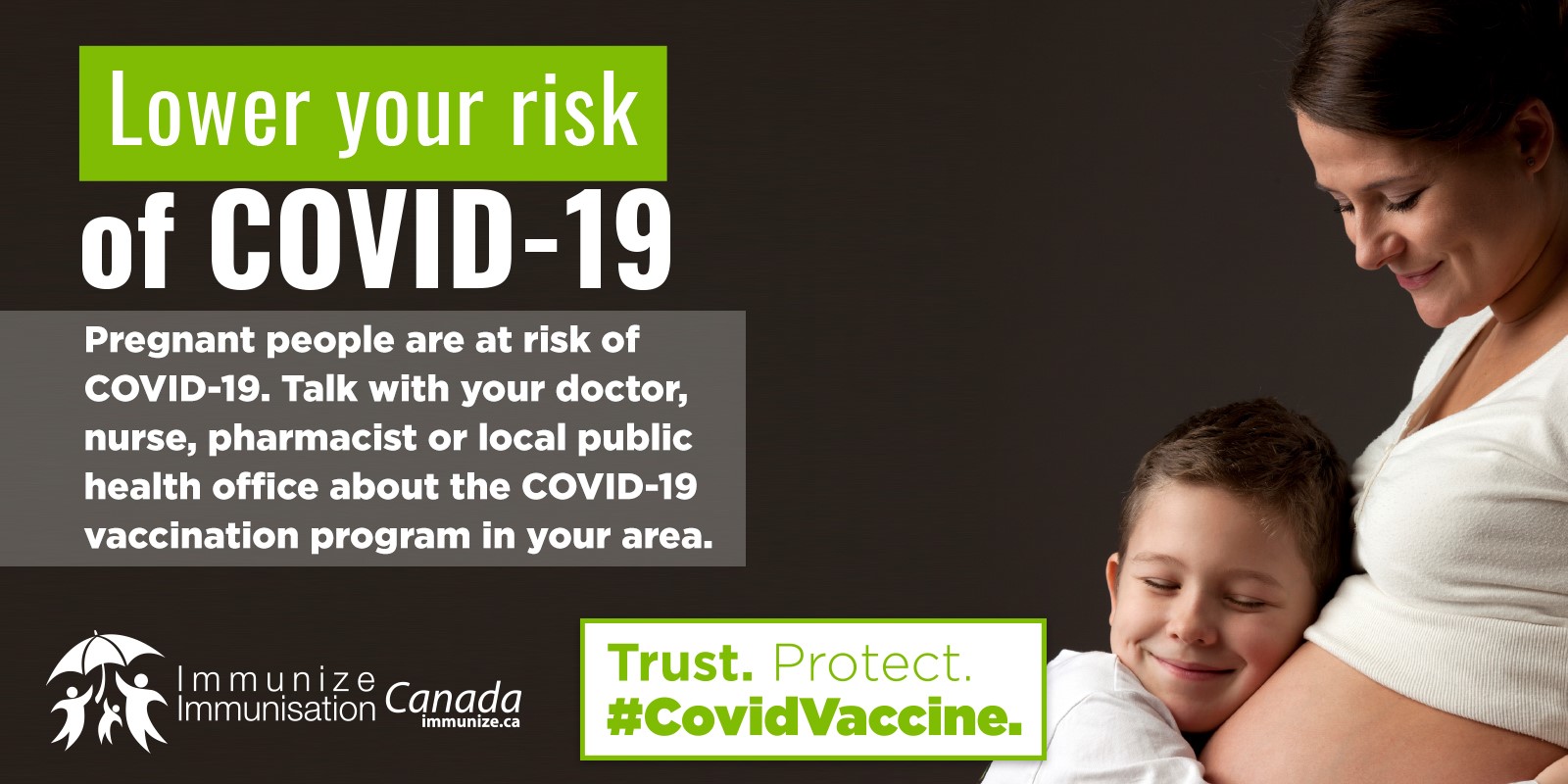 Lower your risk of COVID-19 - pregnant people