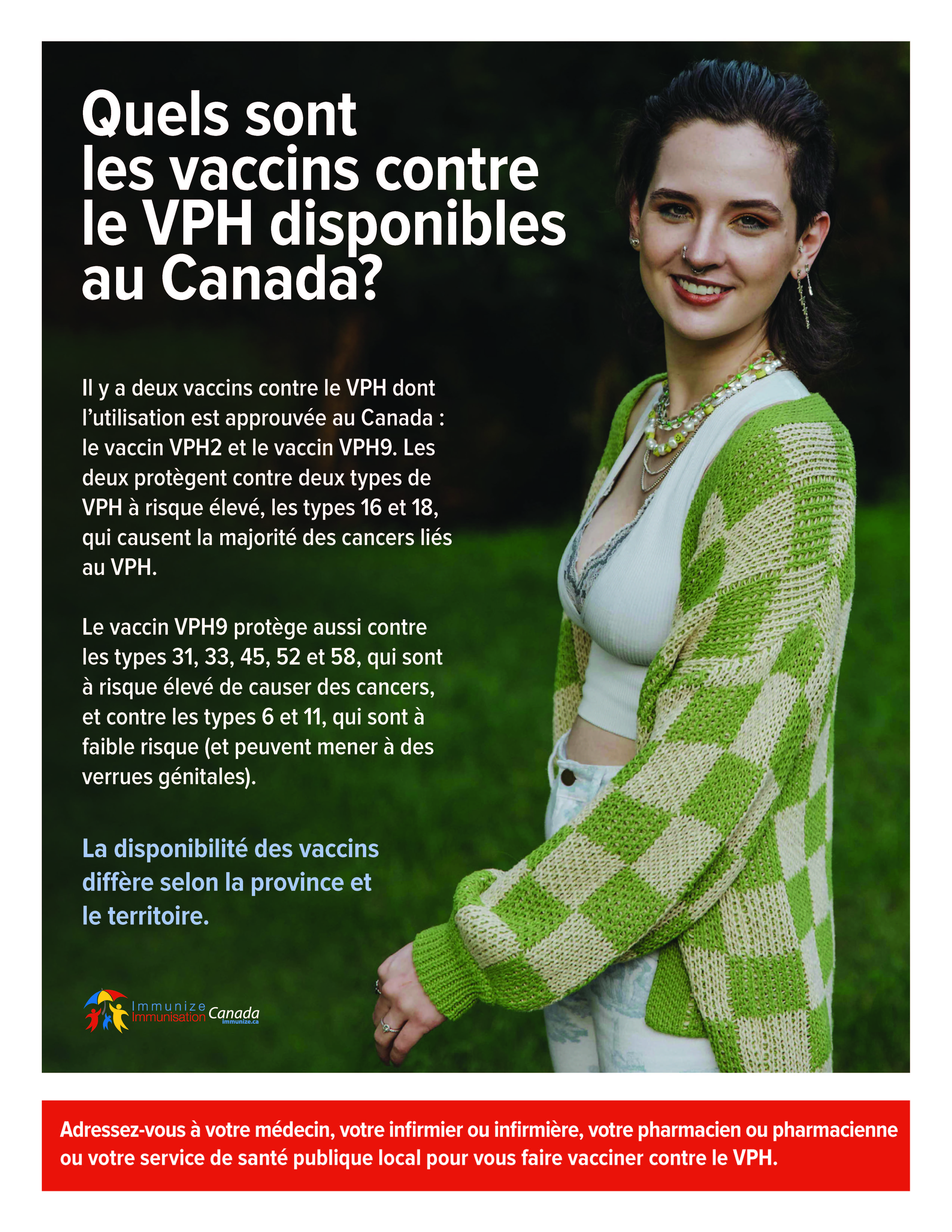 Quels sont les vaccins contre le VPH disponibles au Canada? (affiche)