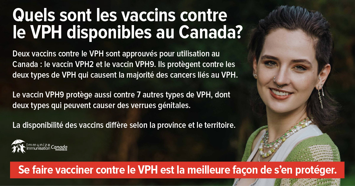 Quels sont les vaccins contre le VPH disponibles au Canada? (image pour médias sociaux - Facebook)