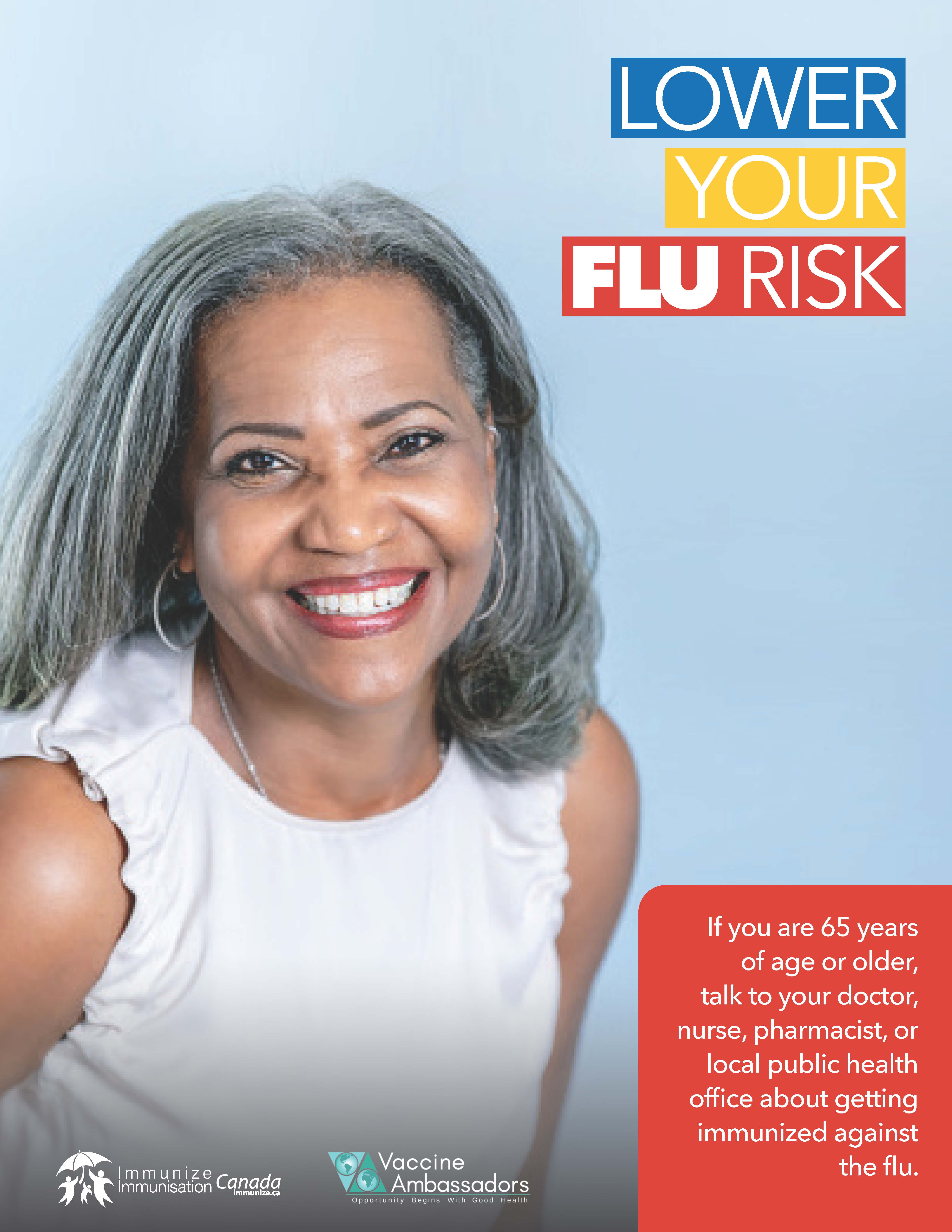 Lower your flu risk - adults 65 years of age and older - poster