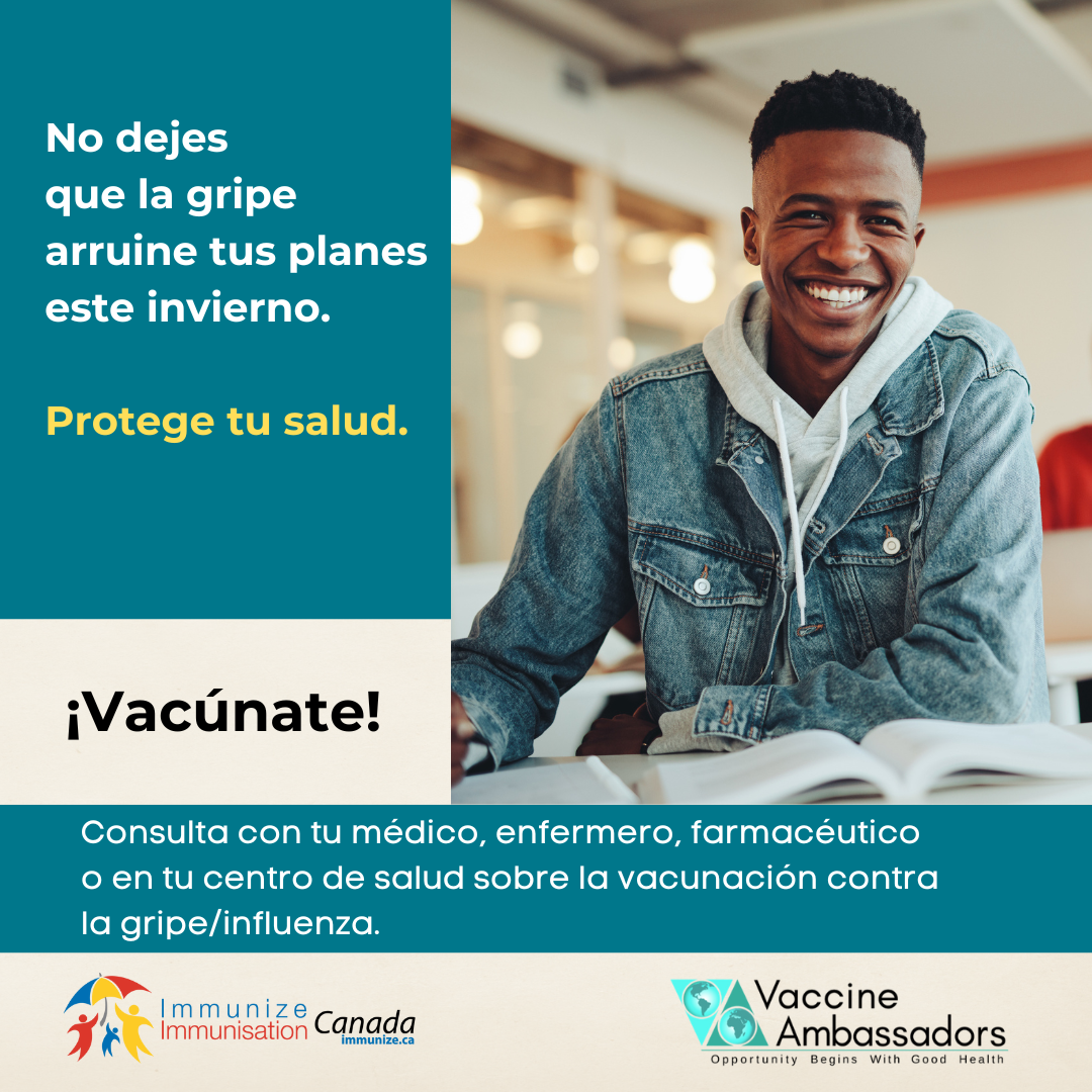 Don't let the flu get you down this season - teens and young adults - image for Instagram in Spanish