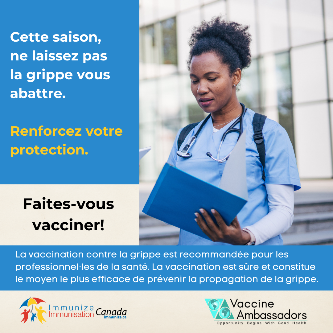 Cette saison, ne laissez pas la grippe vous abattre - professionnel·les de la santé - image pour Instagram