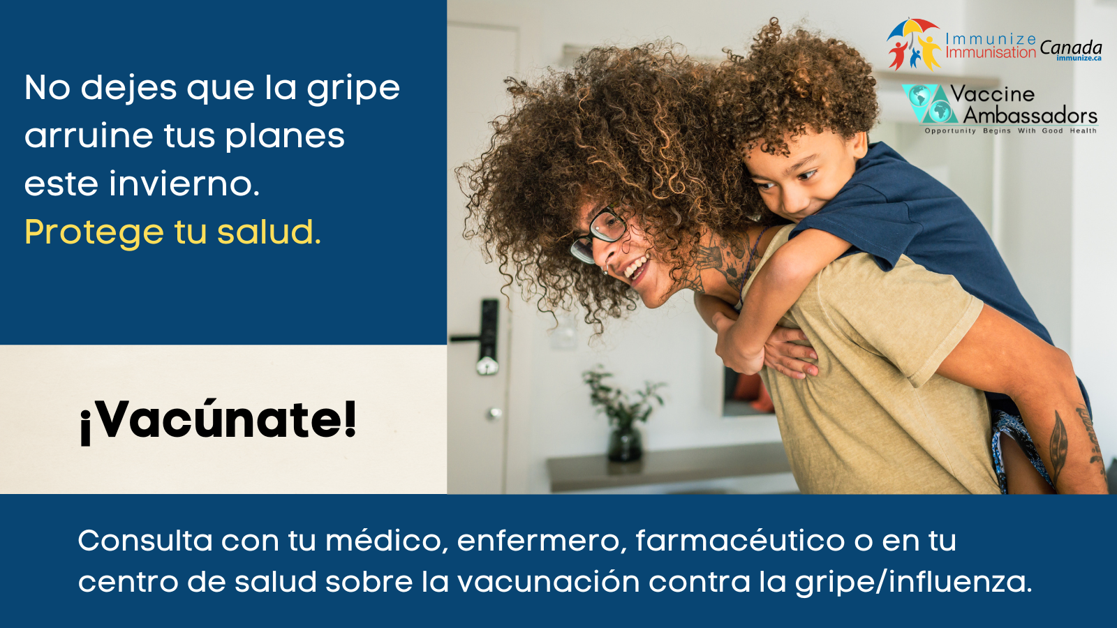 Don't let the flu get you down this season - children - image for Twitter/X in Spanish