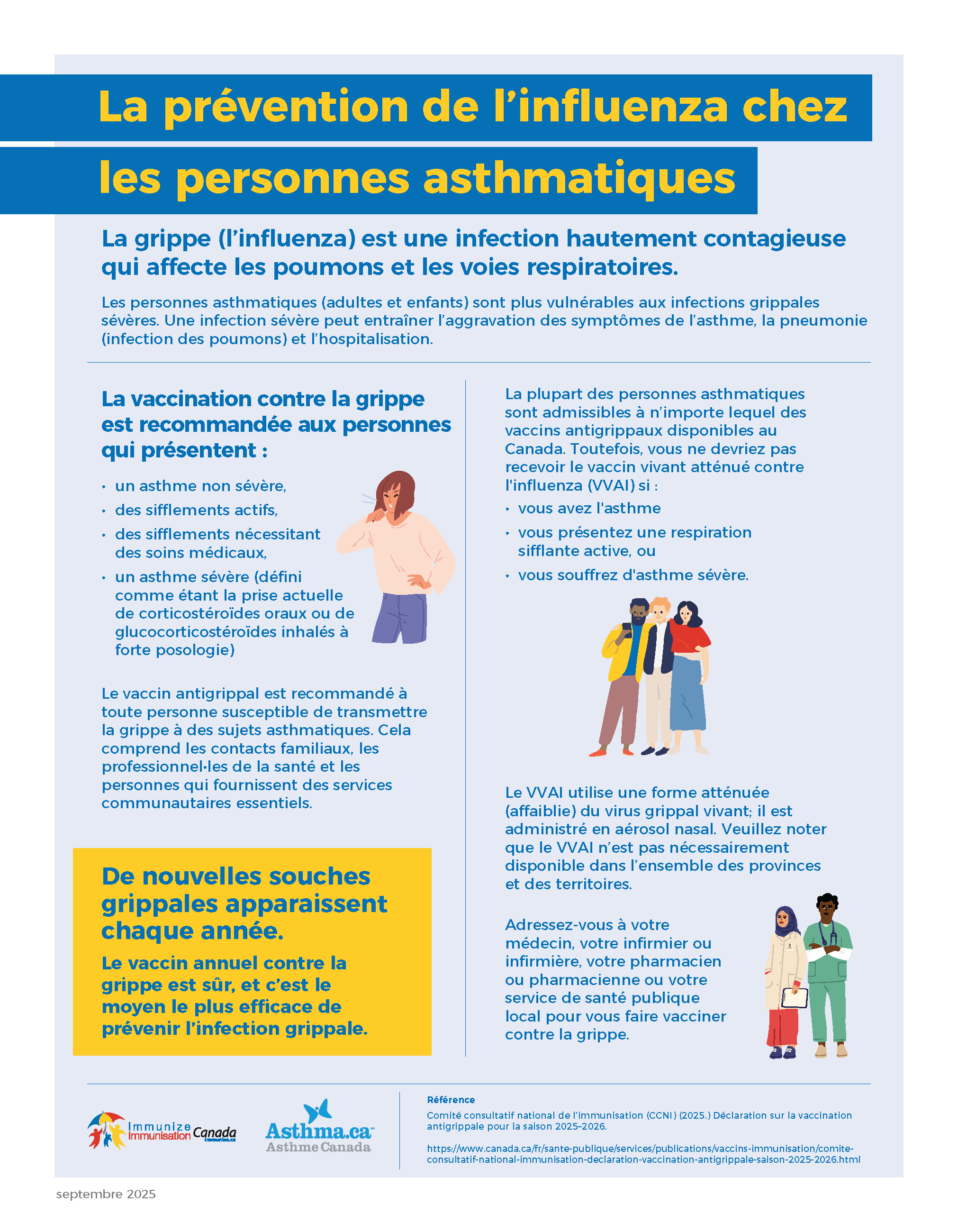 La prévention de l'influenza chez les personnes asthmatiques (infographie)