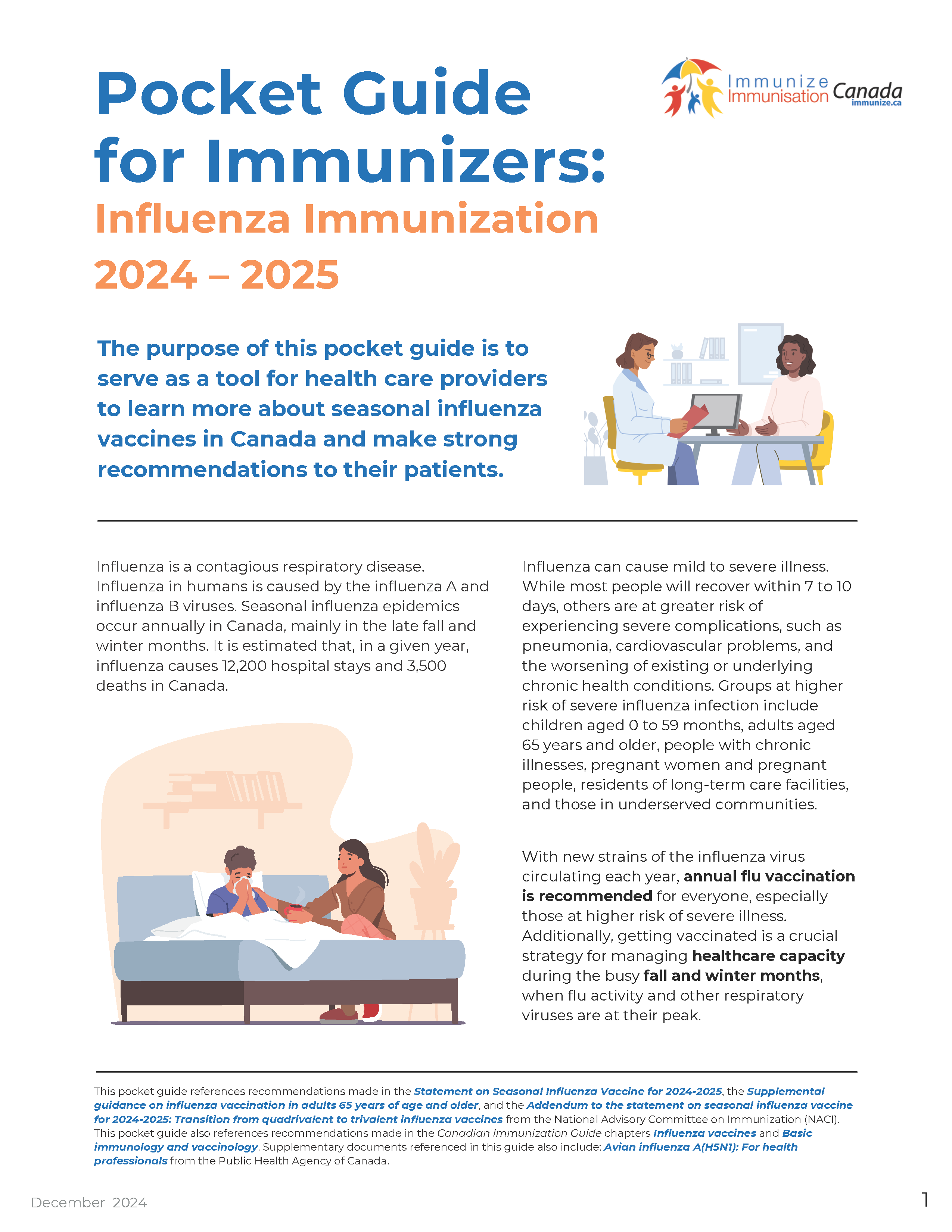 Pocket Guide for Immunizers: Influenza Immunization 2024-2025