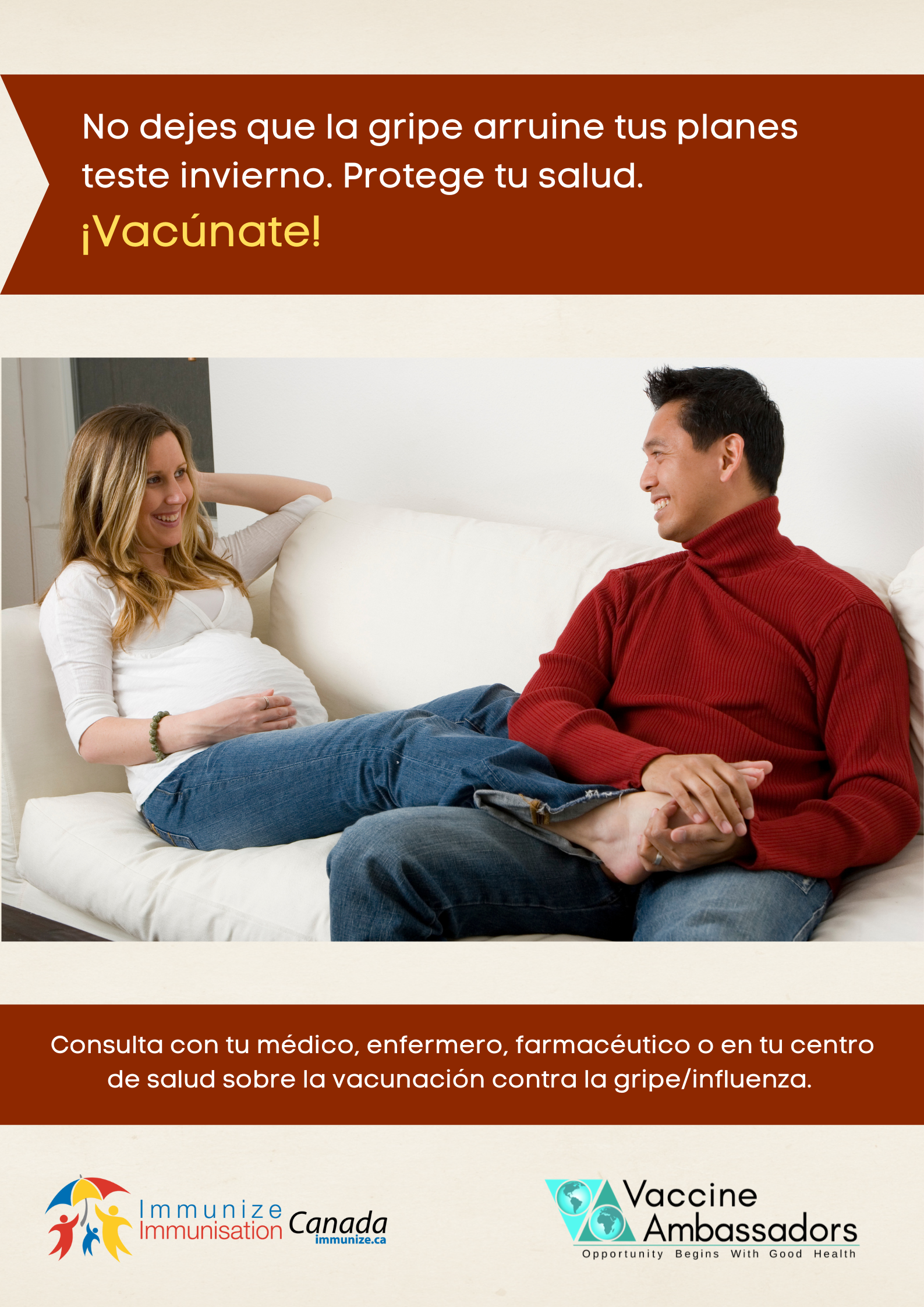 Don't let the flu get you down this season - pregnancy (poster in Spanish)