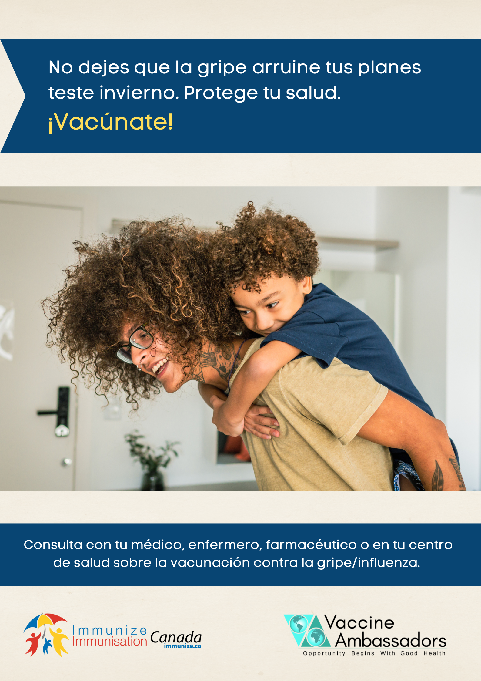 Don't let the flu get you down this season - children (poster in Spanish)