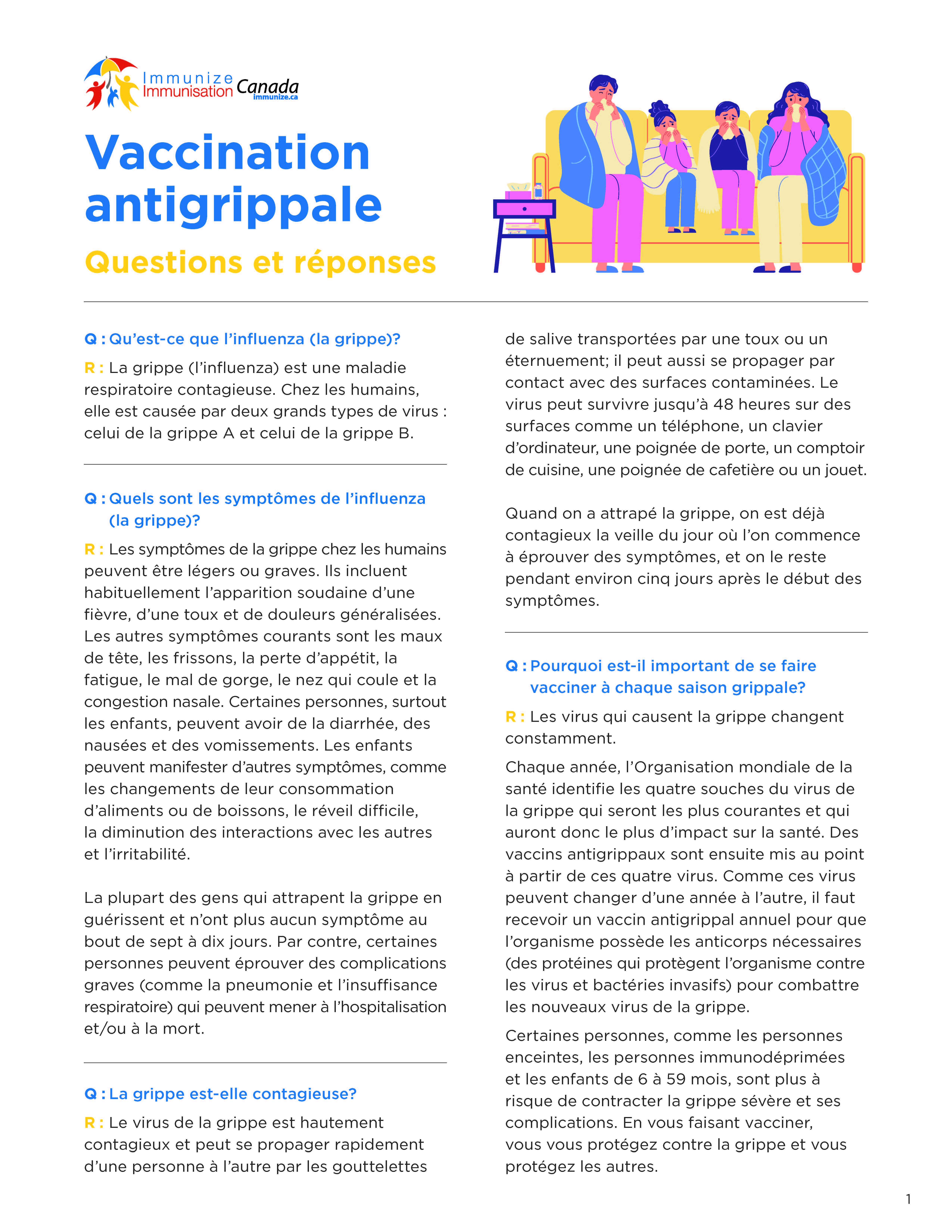 Vaccination antigrippale : Questions et réponses