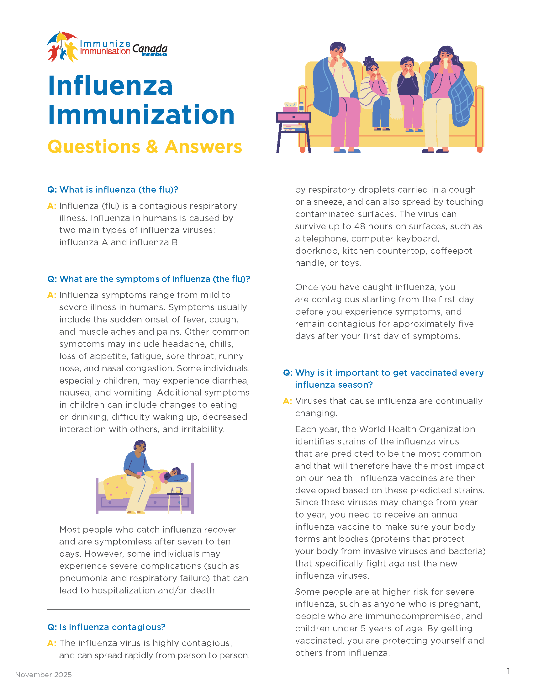 Influenza immunization Questions and Answers