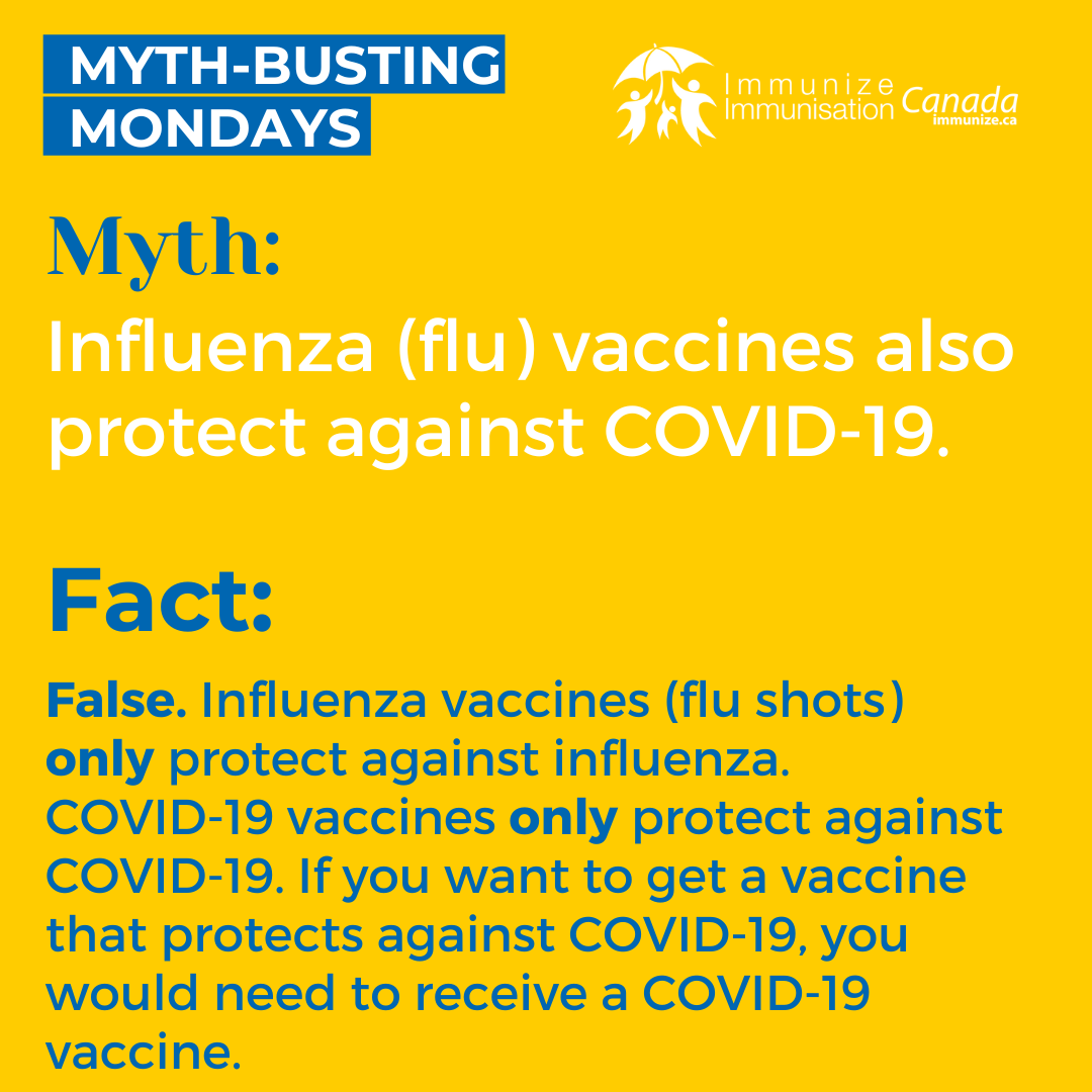 Myth-busting Monday - influenza and COVID-19 - image for Instagram 1