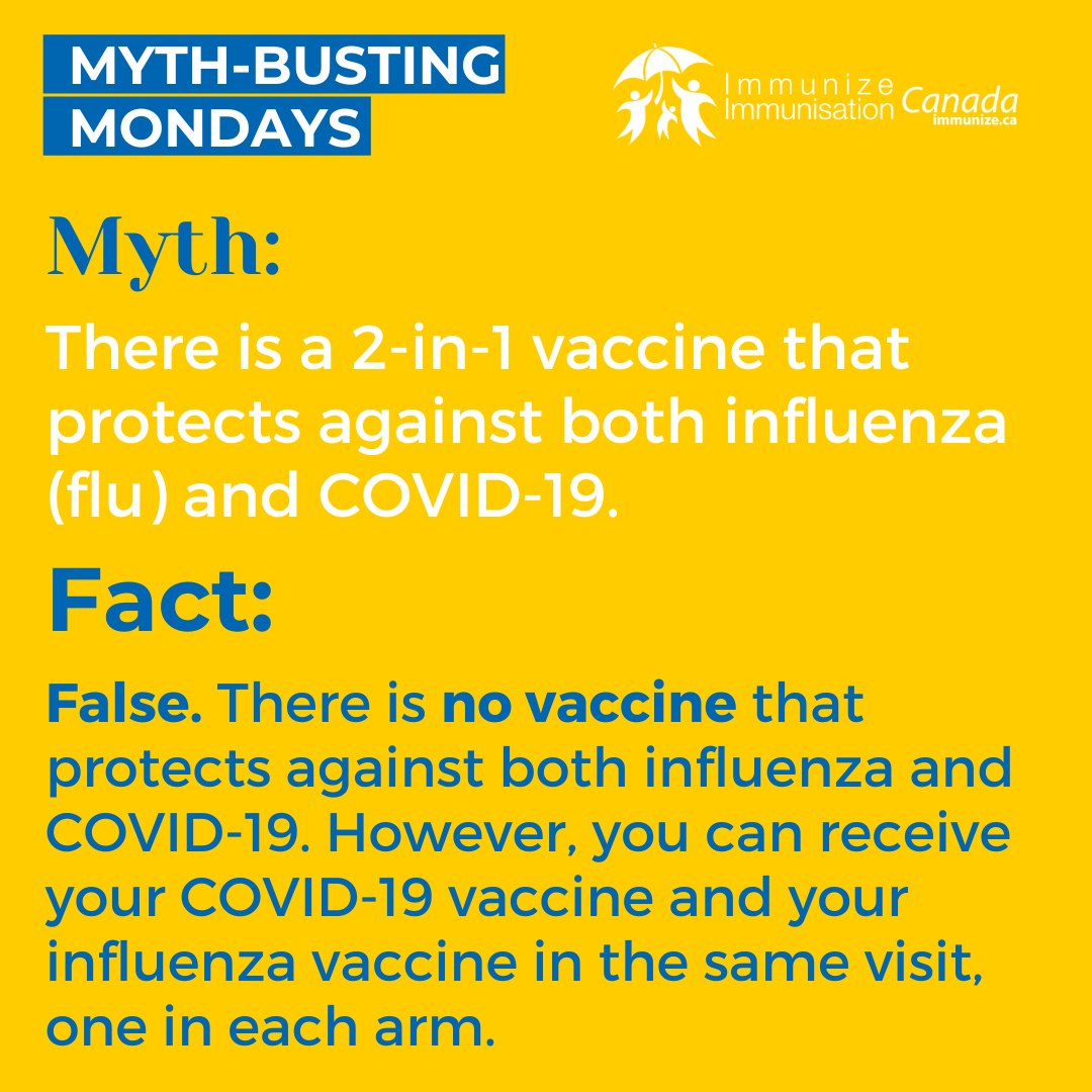 Myth-busting Monday - influenza and COVID-19 - image for Instagram 2