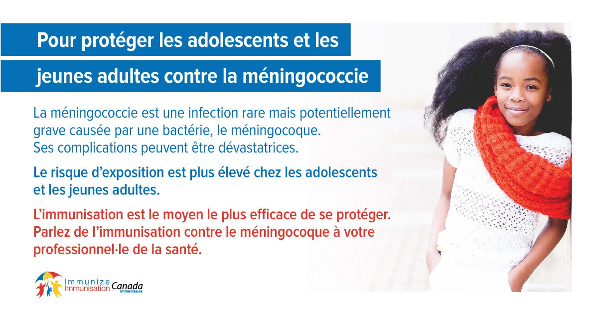 Pour protéger les adolescents et les jeunes adultes contre la méningococcie - image 1 pour Facebook