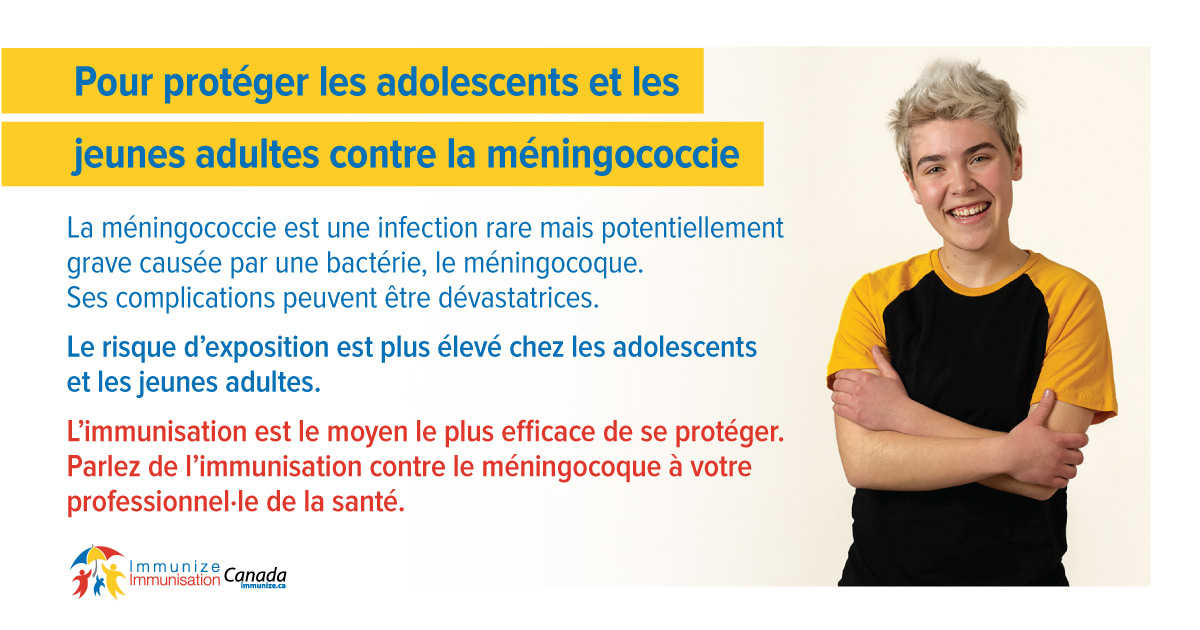 Pour protéger les adolescents et les jeunes adultes contre la méningococcie - image 2 pour Facebook