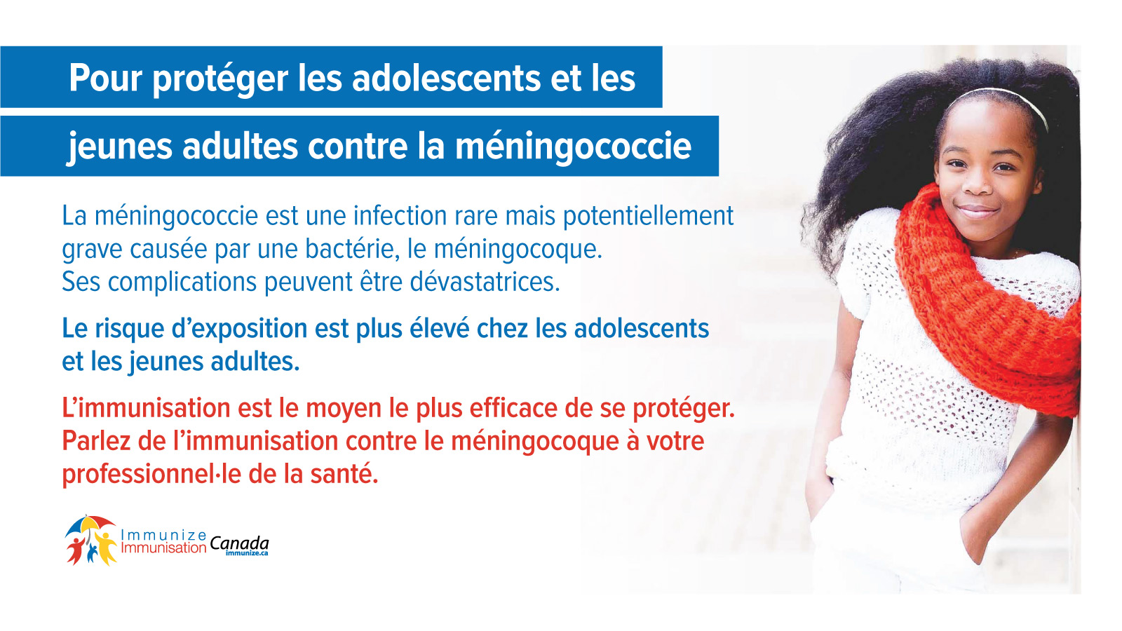 Pour protéger les adolescents et les jeunes adultes contre la méningococcie - image 1 pour Twitter