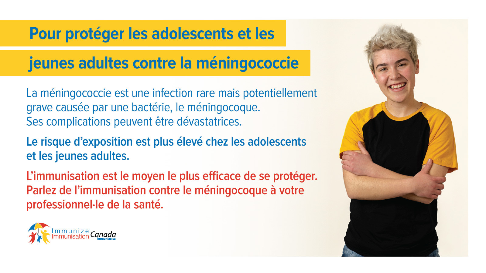 Pour protéger les adolescents et les jeunes adultes contre la méningococcie - image 2 pour Twitter