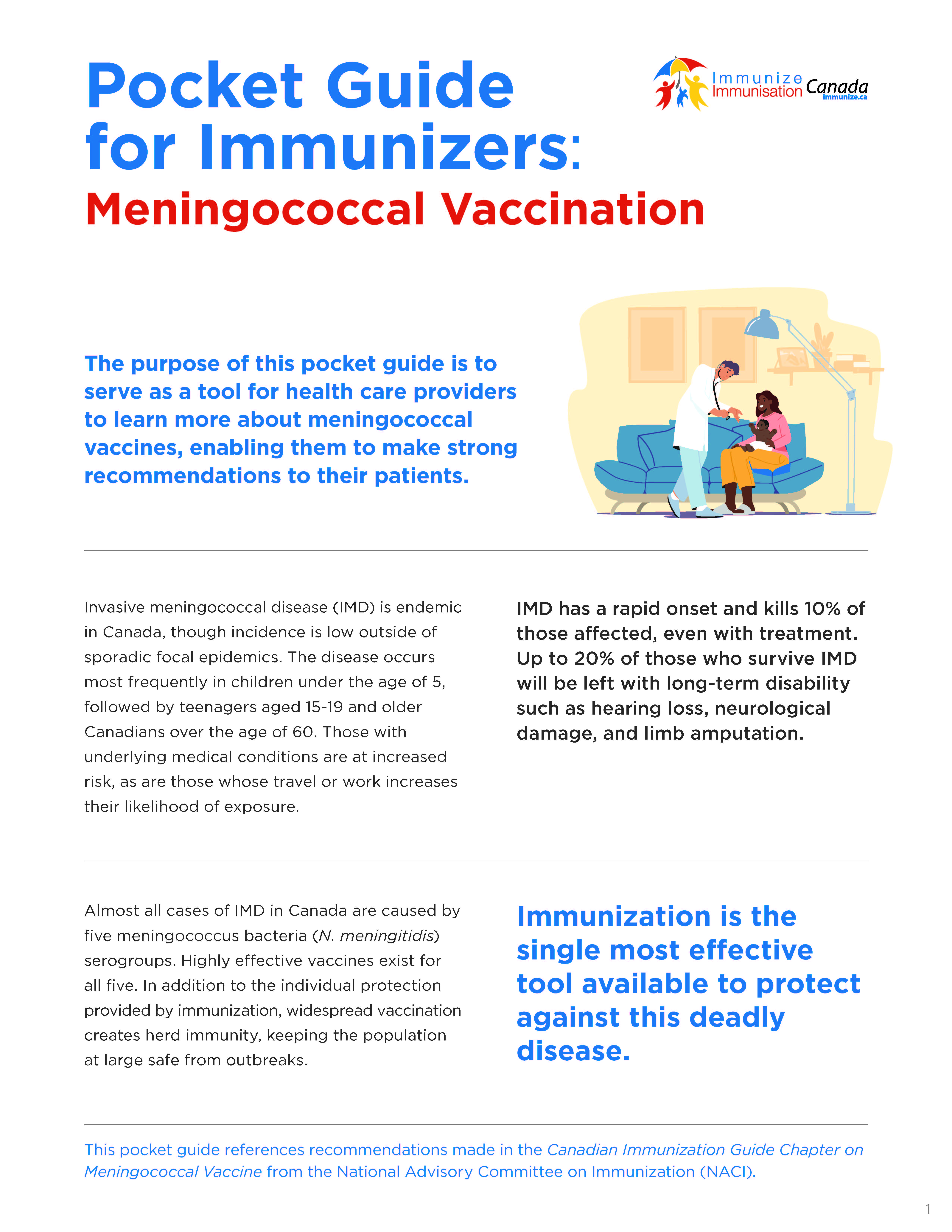 Pocket Guide for Immunizers: Meningococcal Immunization