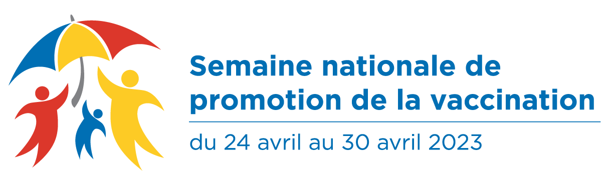 Logo pour la Semaine nationale de promotion de la vaccination 2023 - à l'horizontale