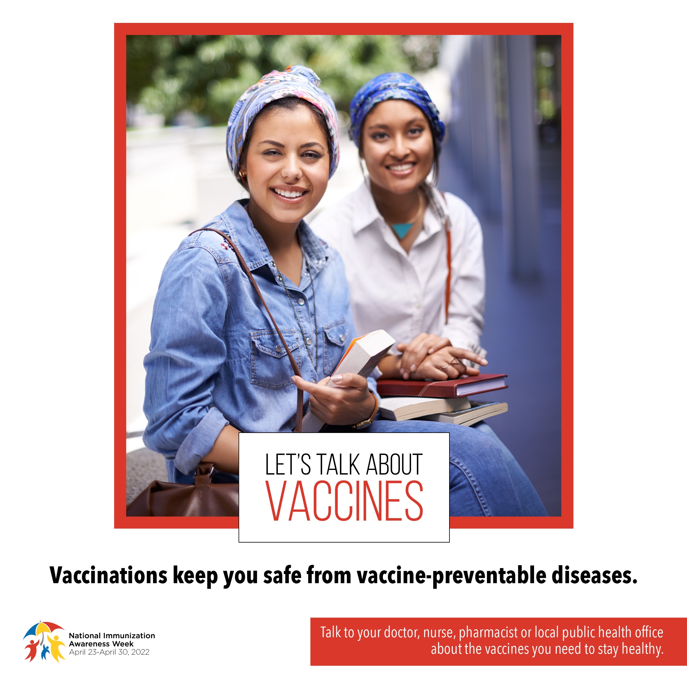 Let's talk about vaccines - social media image B for Facebook and Instagram