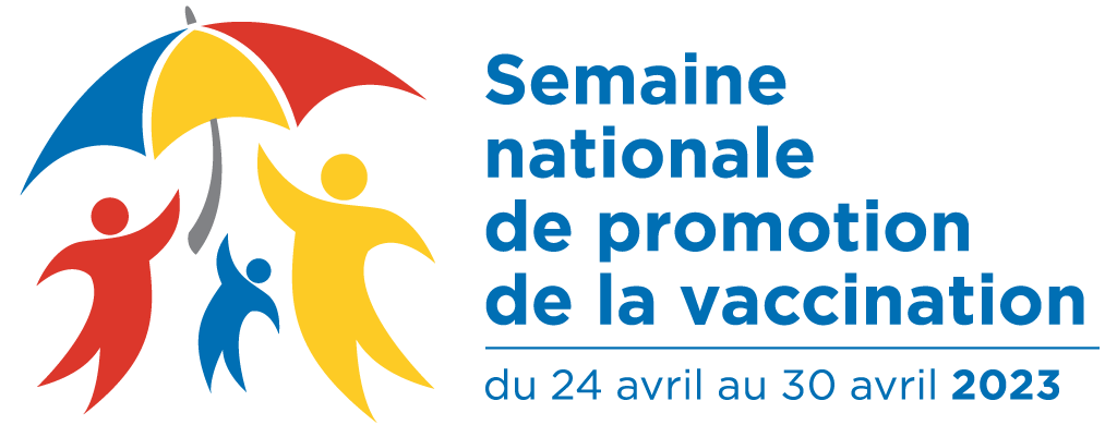 Logo pour la Semaine nationale de promotion de la vaccination 2023 - à la verticale