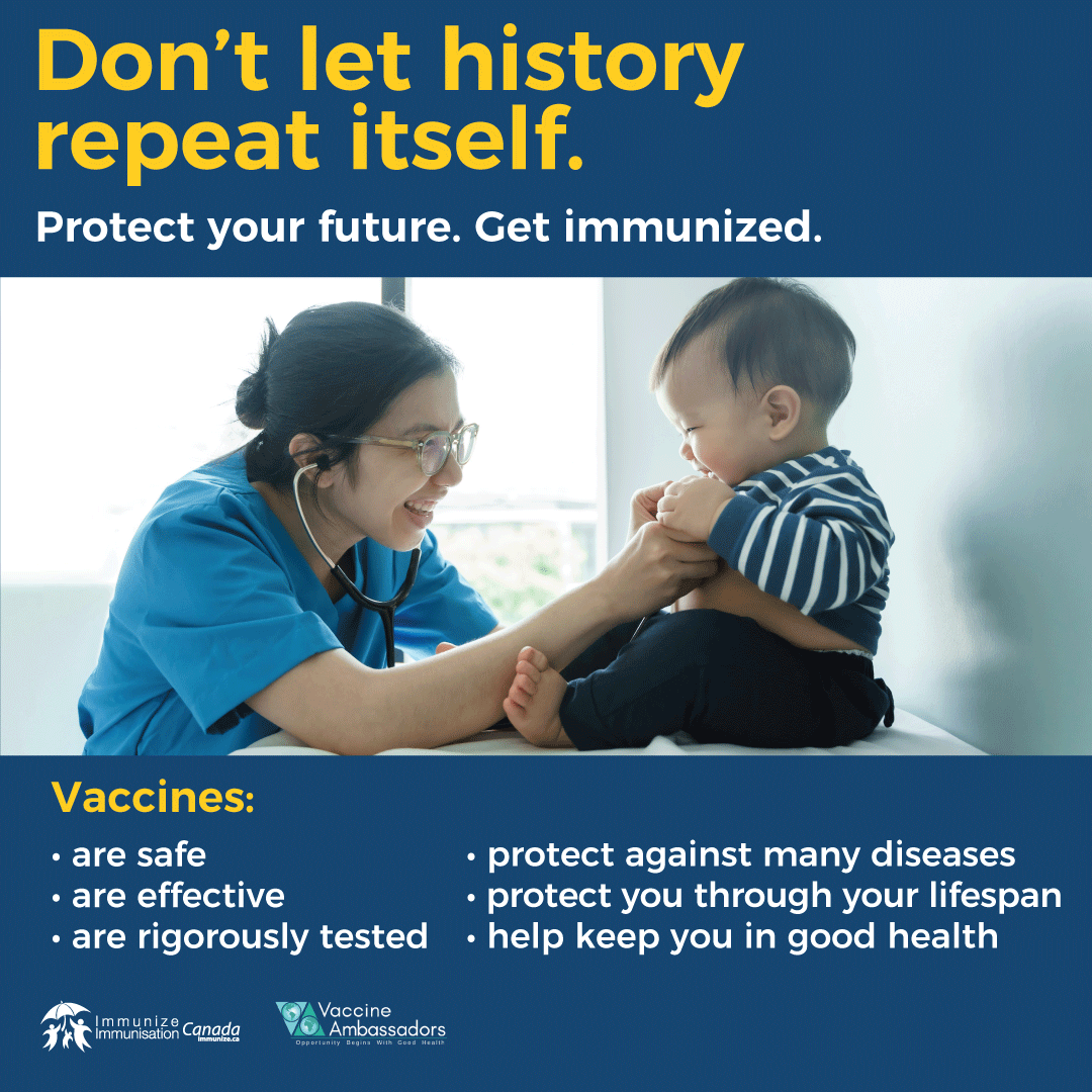 Don’t let history repeat itself. Protect your future. Get immunized - social media image 1