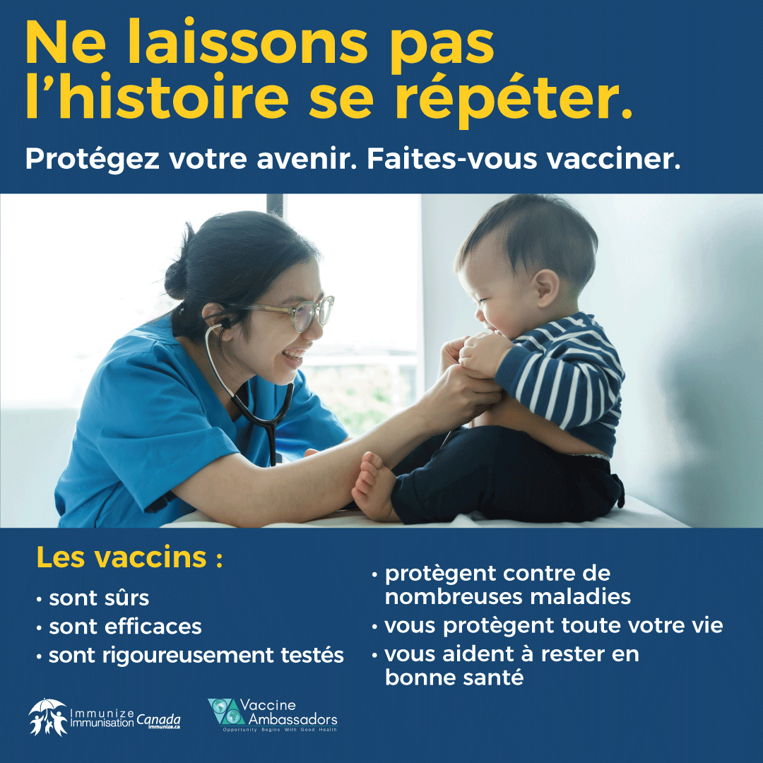 Ne laissons pas l’histoire se répéter. Protégez votre avenir. Faites-vous vacciner - image pour médias sociaux 1