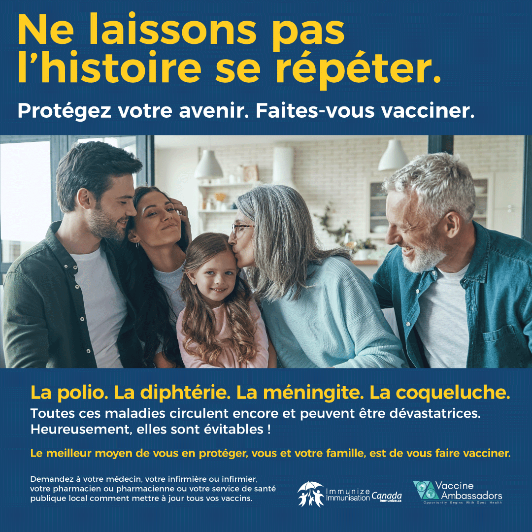 Ne laissons pas l’histoire se répéter. Protégez votre avenir. Faites-vous vacciner - image pour médias sociaux 3