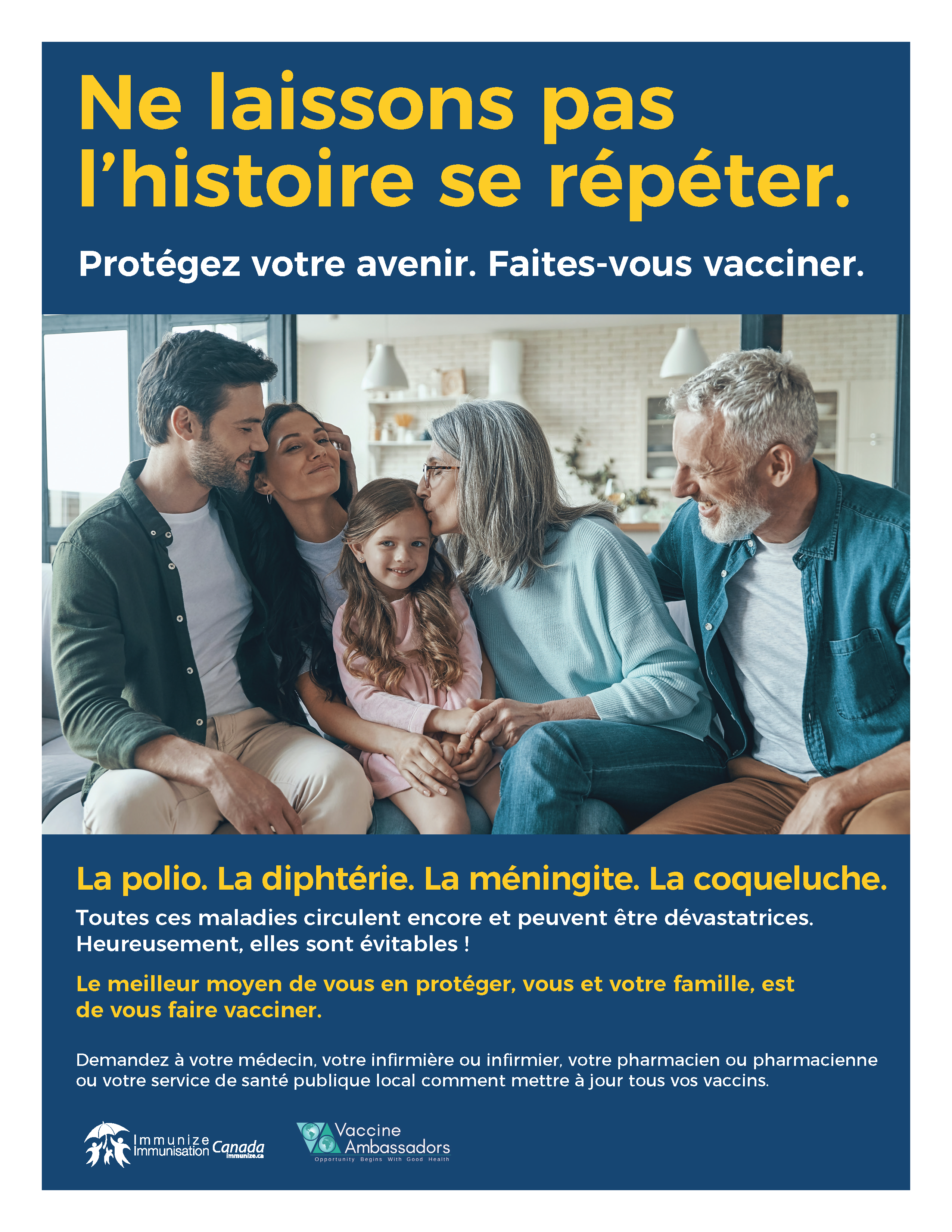 Ne laissons pas l’histoire se répéter. Protégez votre avenir. Faites-vous vacciner - affiche 3