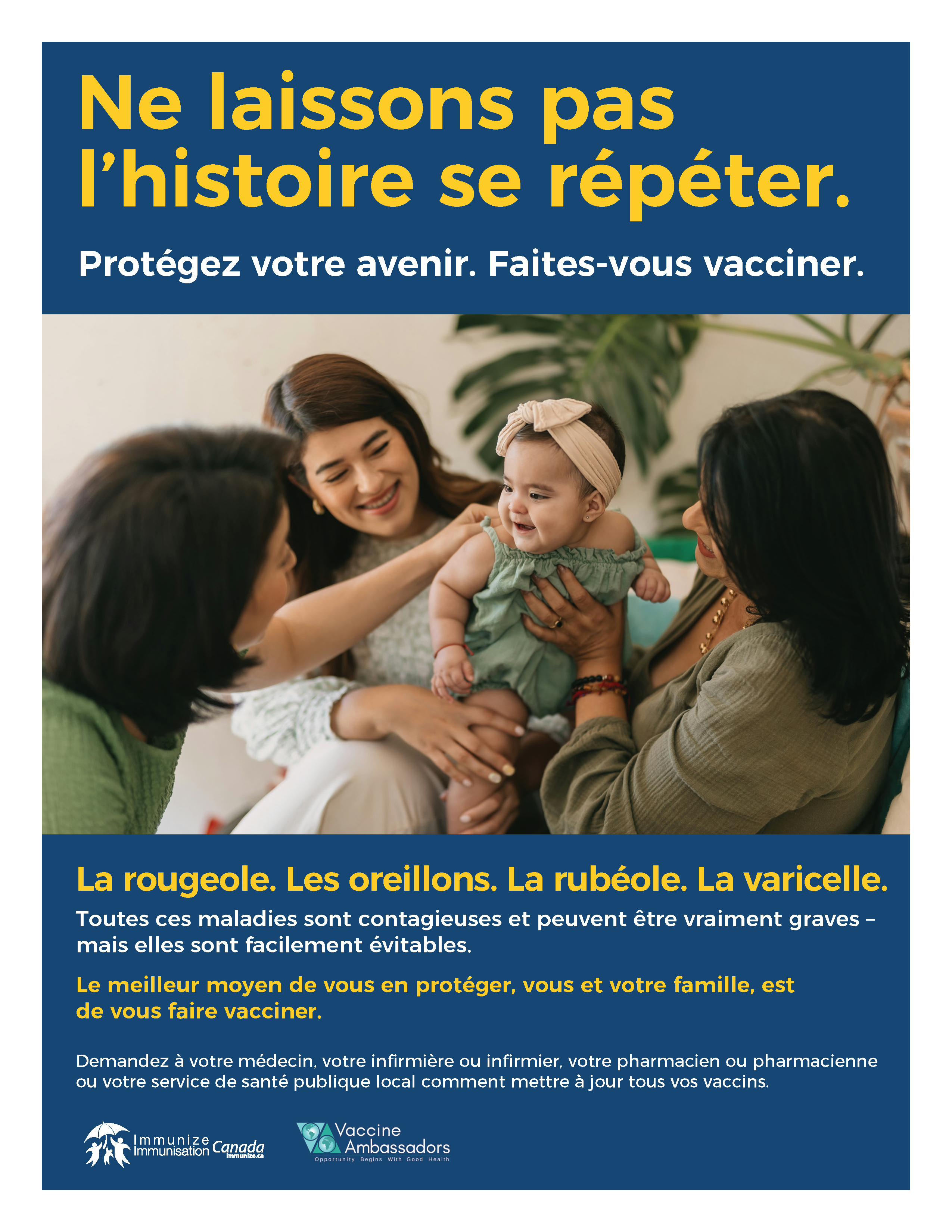 Ne laissons pas l’histoire se répéter. Protégez votre avenir. Faites-vous vacciner - affiche 4