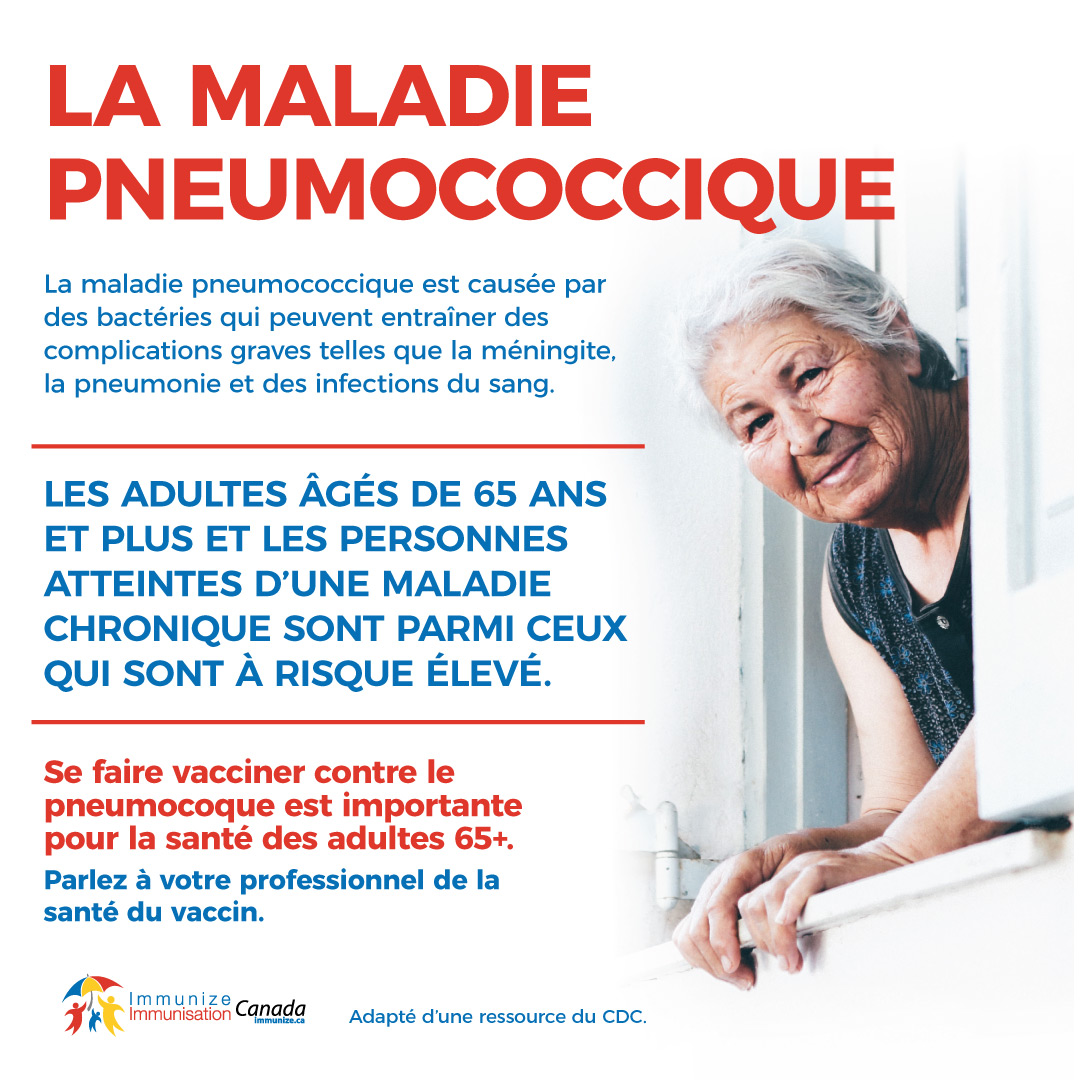 Pneumocoque – les adultes âgés de 65 ans et plus et les personnes atteintes d’une maladie chronique - image pour Instagram