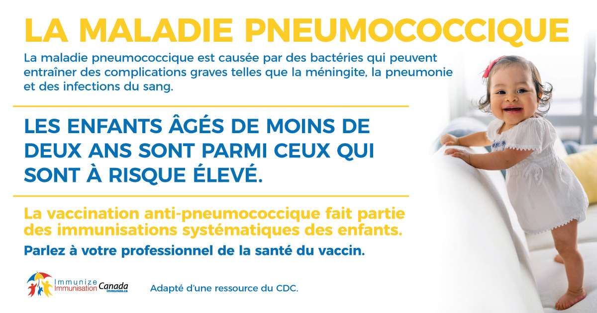 La maladie pneumococcique : les enfants âgés de moins de deux ans (image pour médias sociaux, pour Facebook)