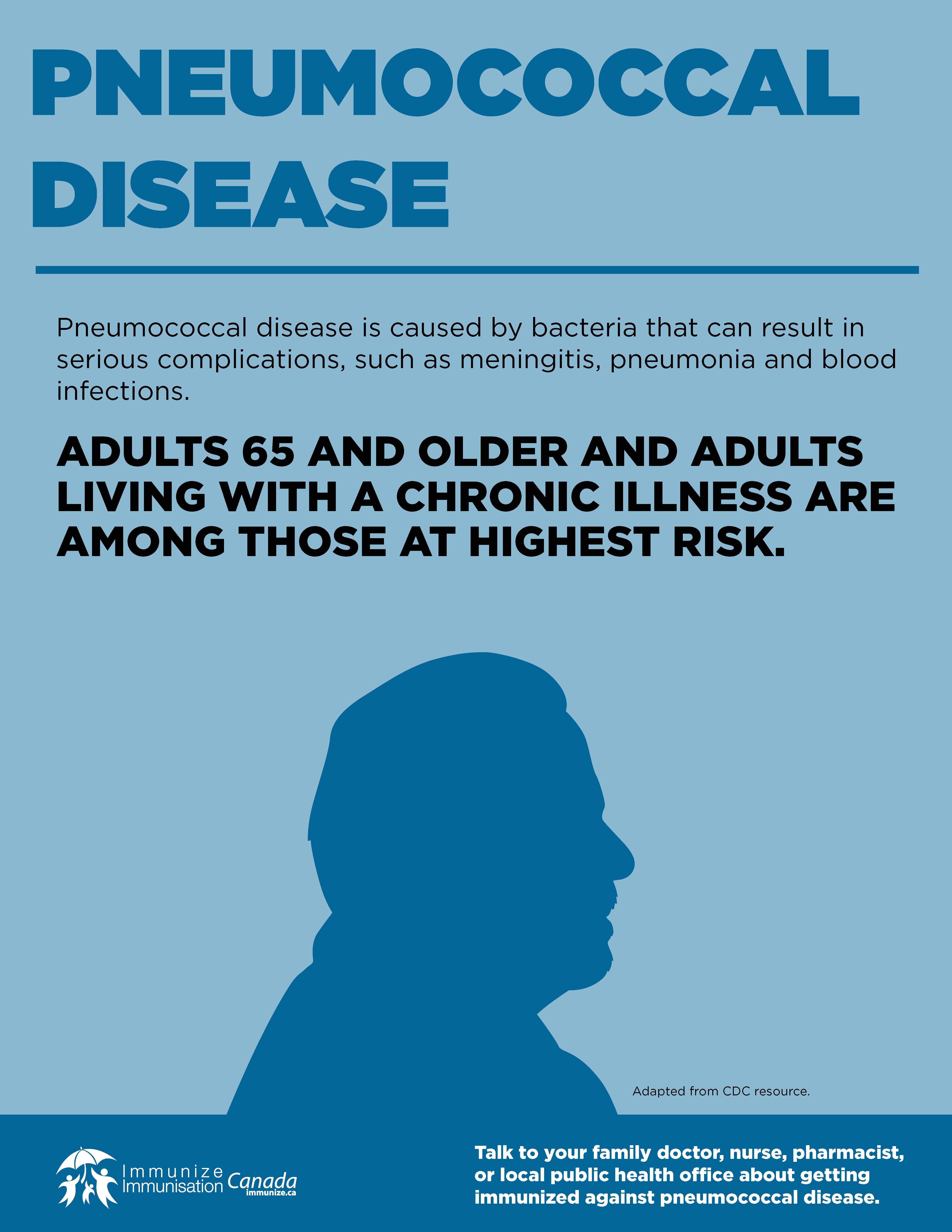 Pneumococcal disease - adults 65 and older and adults living with a chronic illness - poster
