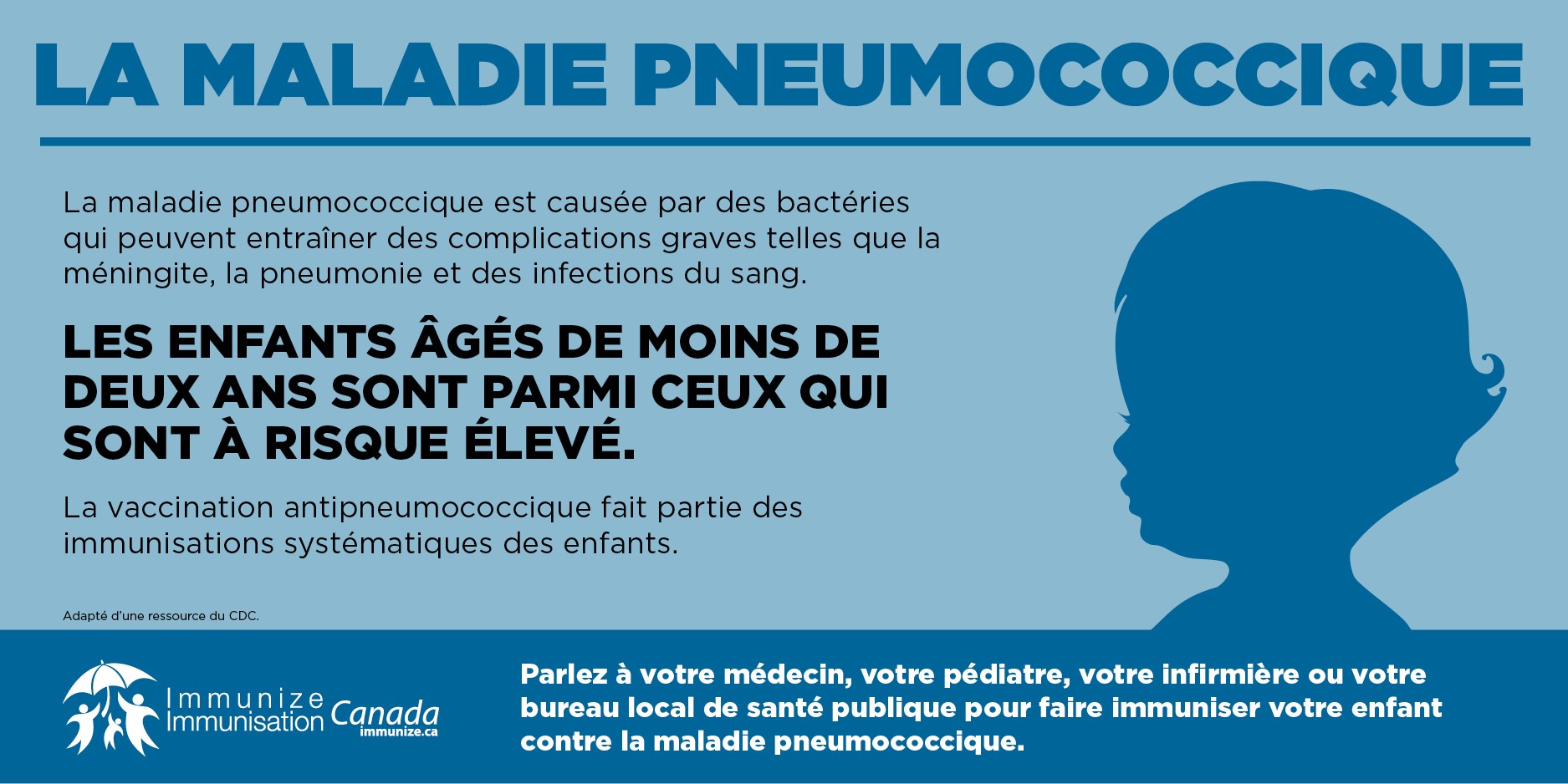 La maladie pneumococcique - les enfants de moins de deux ans (image pour médias sociaux)