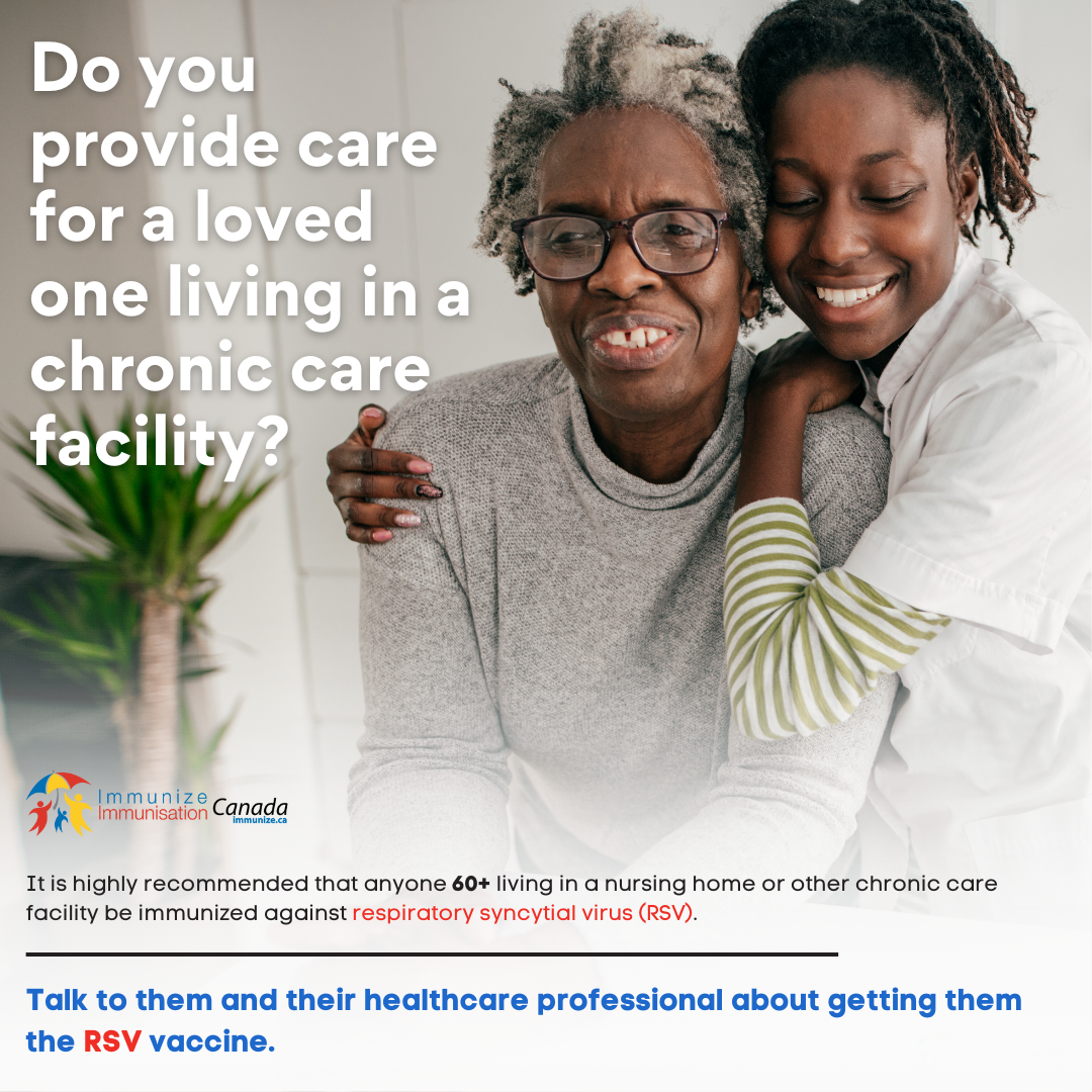 Do you provide care for a loved one living in a chronic care facility? (RSV vaccine) - social media image for Instagram