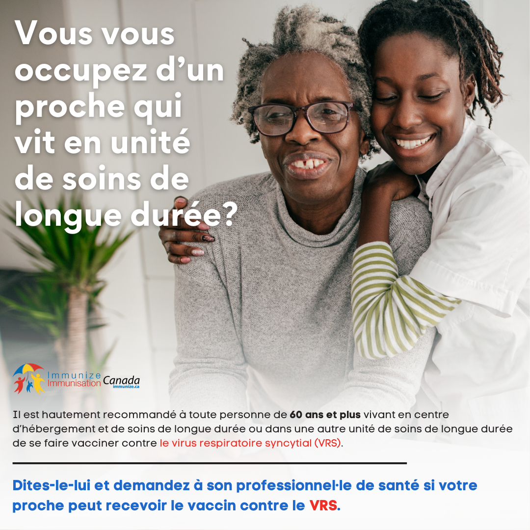 Vous vous occupez d’un proche qui vit en unité de soins de longue durée? (virus respiratoire syncytial - VRS) - image pour Instagram