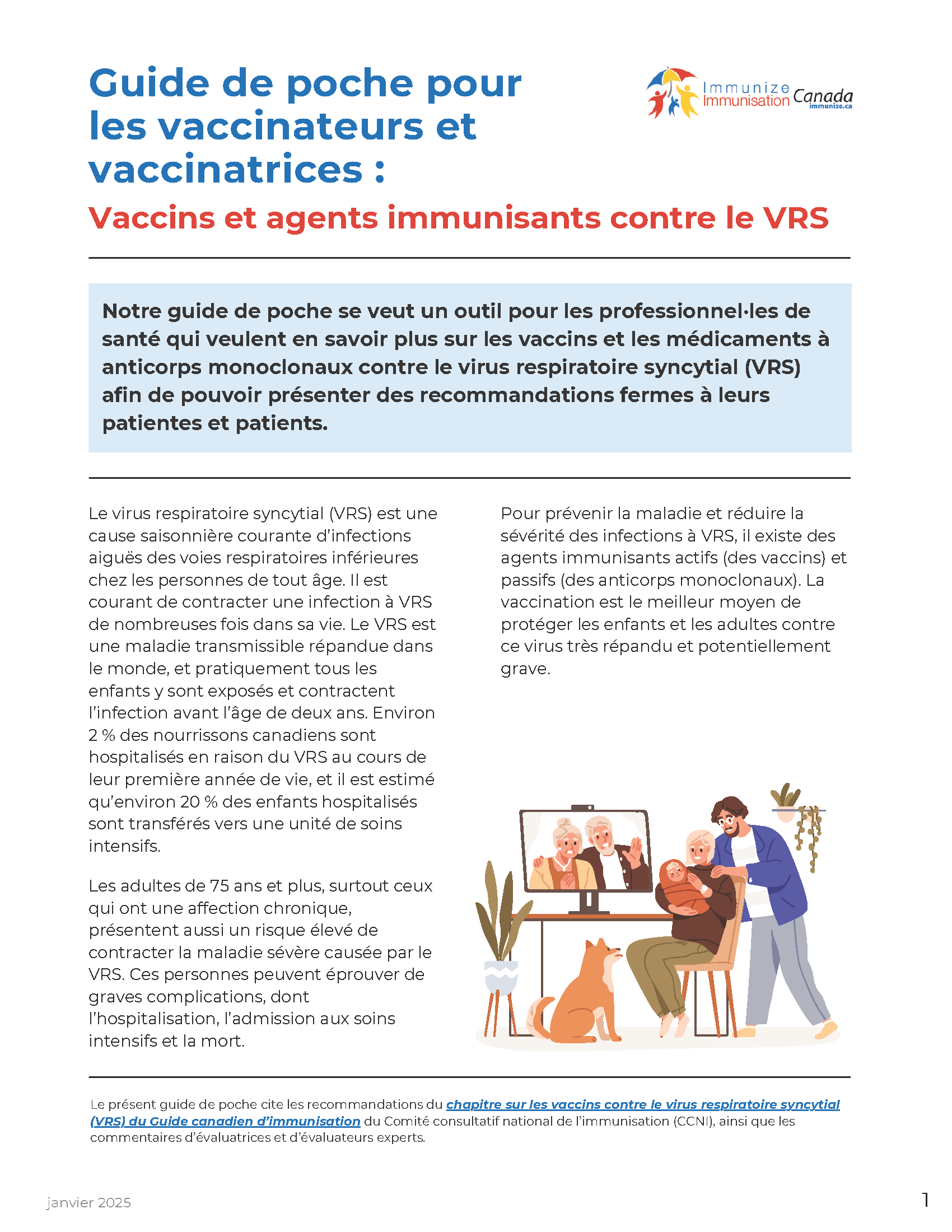 Guide de poche pour les vaccinateurs et vaccinatrices : Vaccins et agents immunisants contre le VRS