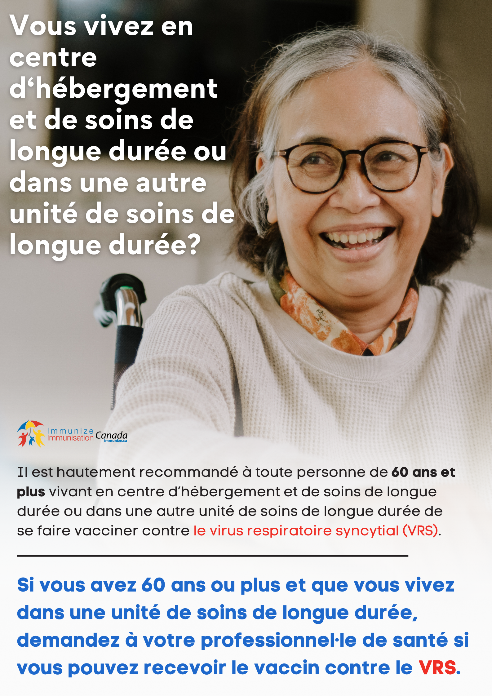 Vous vivez en centre d’hébergement et de soins de longue durée ou dans une autre unité de soins de longue durée? (vaccin contre le virus respiratoire syncytial) - affiche