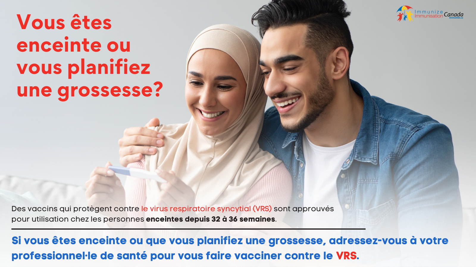 Vous êtes enceinte ou vous planifiez une grossesse? (vaccin contre le VRS) - image pour Twitter/X